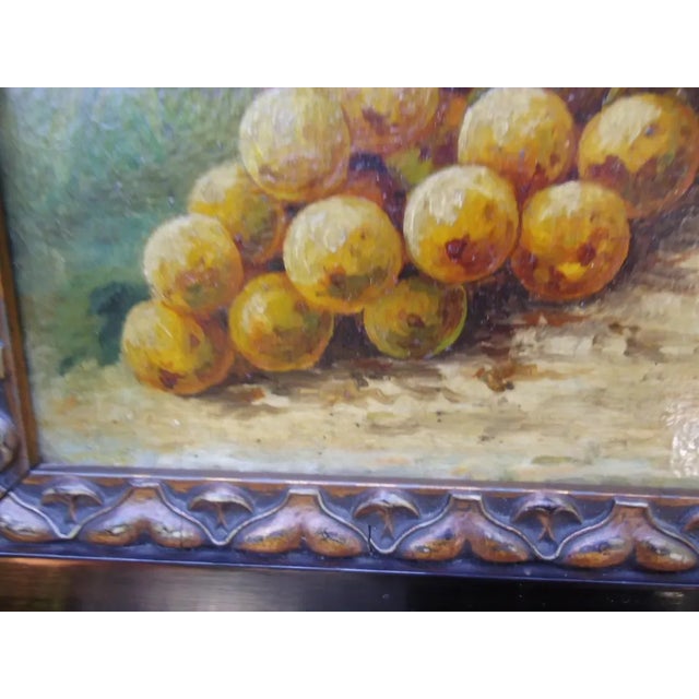 Still Life with Grapes, 1890s-1910s, Oil Painting, Framed For Sale - Image 3 of 8