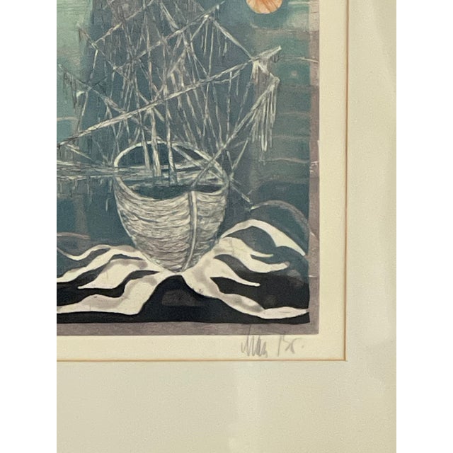 Vintage Mid-Century Modern Limited Edition Nautical Silkscreen Print, Signed, Edition 3 of 100, Framed.. For Sale - Image 10 of 10