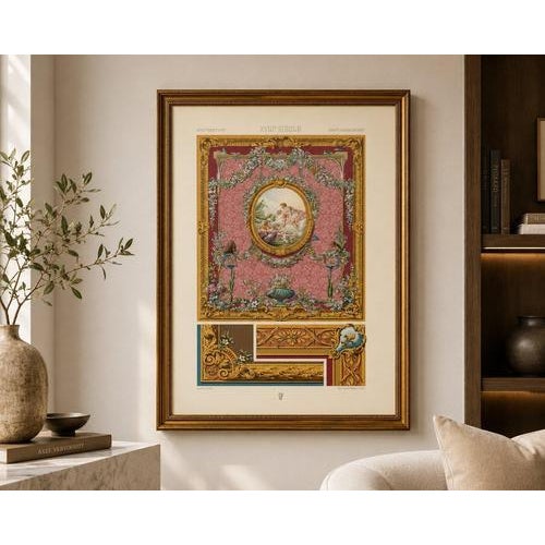 Racinet, Floral Decorative Panel, 1873, Chromolithograph For Sale - Image 9 of 10
