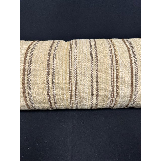 Contemporary Turkish Hemp Pillow Cushion Natural Beige Brown Cushion Cover 14"x40" For Sale - Image 3 of 4