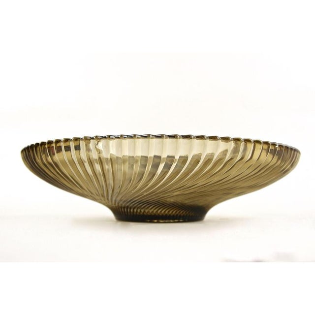 Brown Mid-Century Modern Glass Bowl, France, 1960s For Sale - Image 8 of 16