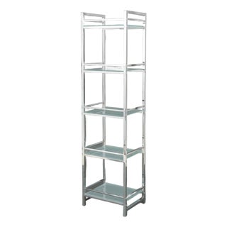 Modern Chromed Metal Etagere Shelf For Sale
