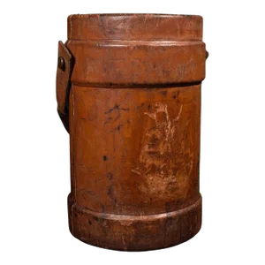 1900s Antique Victorian Leather Decorative Bucket