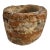 18th Century Granite Stone Bowl Mortar Planter Caramel Stripes 11 Lb For Sale