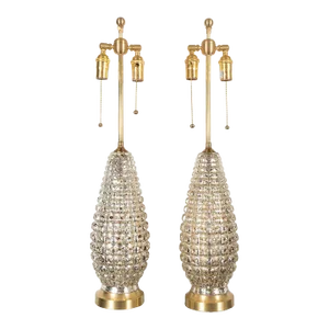 Vintage Pair of Teardrop Mercury Glass Lamps