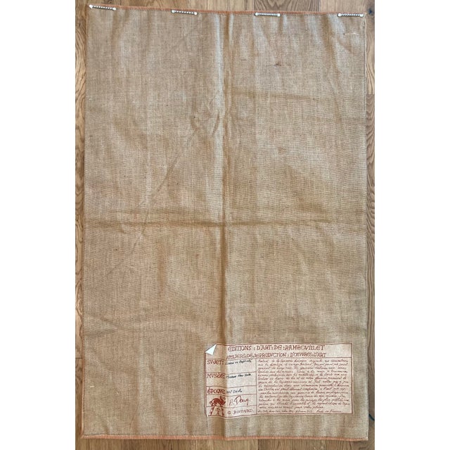 French Vintage Reproduction 16th Century Tapestry Printed on Canvas Textile For Sale - Image 4 of 5