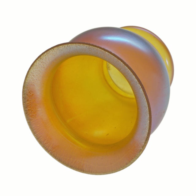 WMF Art Deco Period Iridescent Gold Art Glass Vase Myra Ikora Circa 1926-1936 Germany For Sale - Image 9 of 9