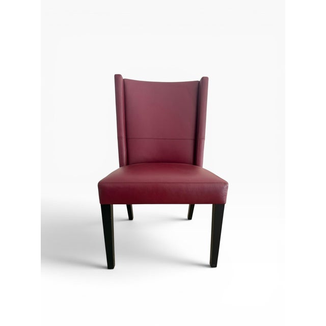 Set of 10 Joseph Jeup Modern Burgundy Leather Dining ChairsR For Sale In Boston - Image 6 of 10