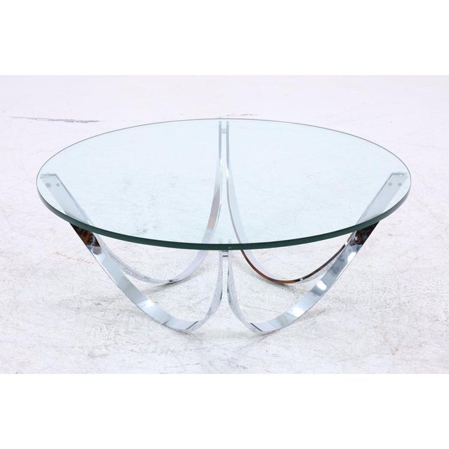 Mid-Century Glass Coffee Table with Chrome Frame by Werner Lindner for Bacher For Sale - Image 11 of 12