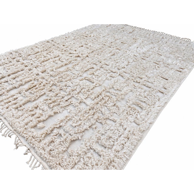 Rh Cabila Wool Rug – 9' × 12' Ivory | 87% Wool & 13% Cotton | Hand-Knotted High-Low Construction For Sale - Image 12 of 18