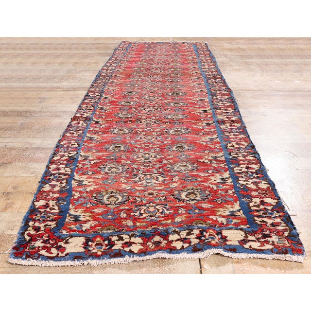 Antique Persian Mashhad Rug, 03'05 X 12'01 For Sale - Image 9 of 10
