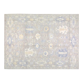 Turkish Oushak Hand Knotted Wool Rug, 5'x6'8" For Sale
