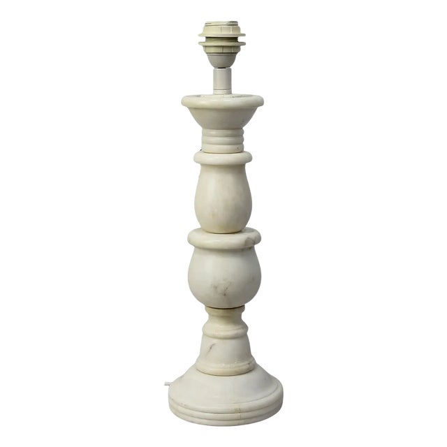 Carrara Marble Lamp Base For Sale