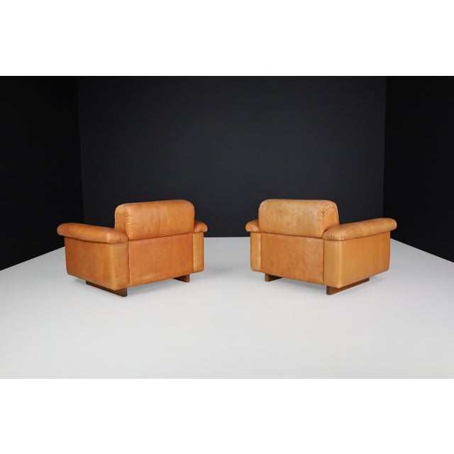 Swiss DS 45 Lounge Chairs in Patinated Leather from de Sede, 1970s, Set of 4 For Sale - Image 12 of 17