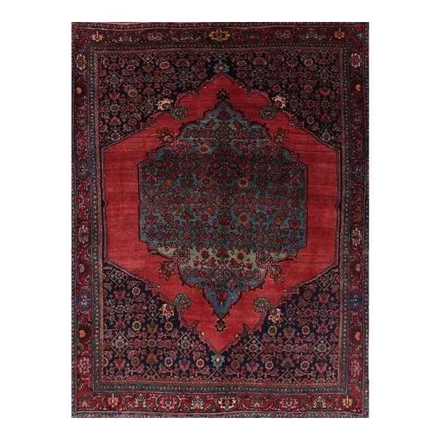 Antique Persian Bijar Area Rug 3’9″ X 5’1″ For Sale