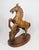Brown Mid-Century Hand-Carved Wooden Rearing Stallion on Natural Base – 17.5"h For Sale - Image 8 of 18