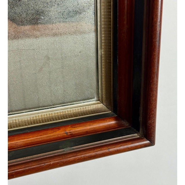 Silver Antique 19th Century Victorian Eastlake Walnut Deep Well Mirror With Gilded Liner For Sale - Image 8 of 11