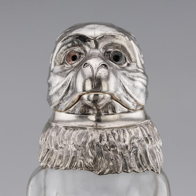Antique German Silver and Glass Novelty Monkey Claret Jug, 1900 For Sale - Image 13 of 18