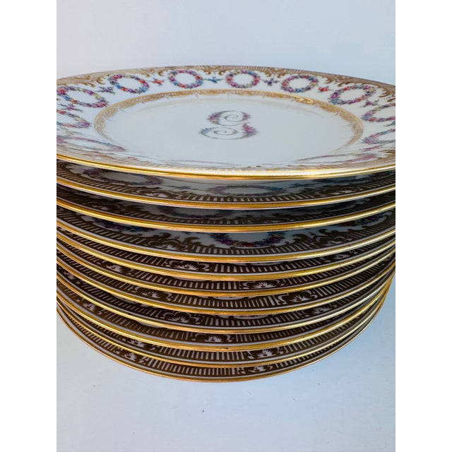 Rococo Early 20th Century Rosenthal Floral Wreath Pattern Dinner Plates, Set of 11 For Sale - Image 3 of 13