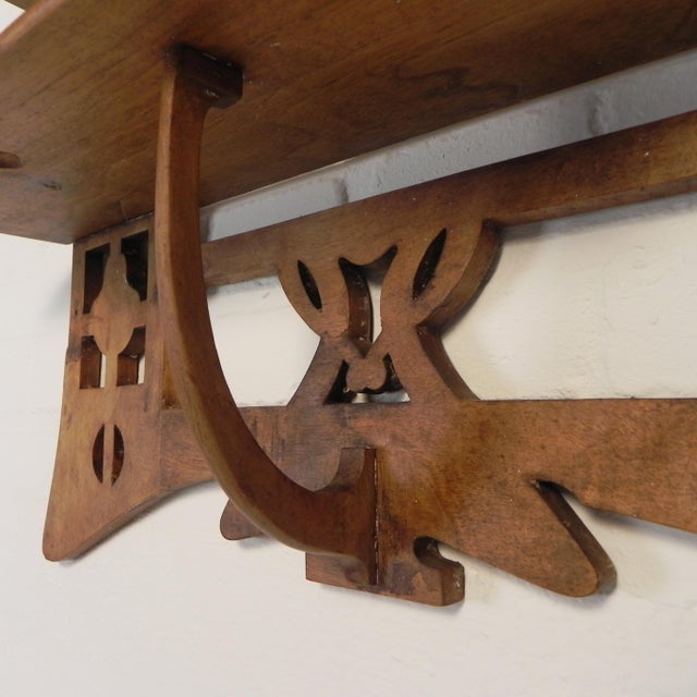 Brown Art Nouveau Wall Rack, 1920s For Sale - Image 8 of 17