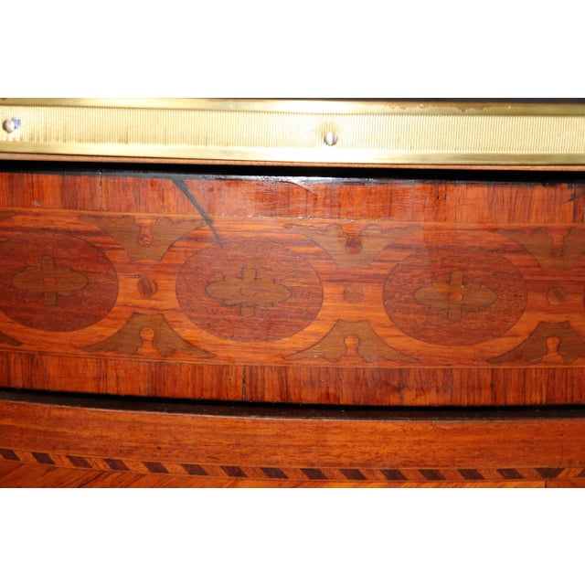 Superb Rosewood and Walnut Demilune Bronze Mounted Louis XV Style Commode For Sale - Image 12 of 12