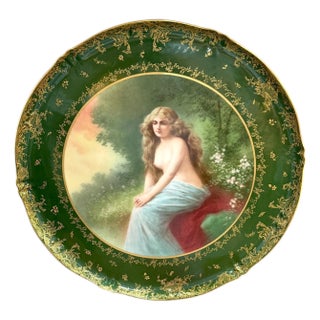 17.5" Theodore Haviland Limoges Vienna Style Portrait Charger, Solitude, c. 1900 For Sale
