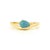 18k Yellow Gold Wavy Band Ring With Teardrop Cabochon Turquoise Size 5 For Sale - Image 4 of 15
