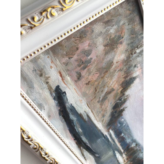Framed Original Painting Winter River Landscape by Valeriya Serova For Sale - Image 10 of 12