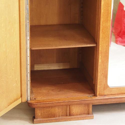 Vintage Art Deco Three-Door Wardrobe with Mirrored Door, 1930s For Sale - Image 12 of 18