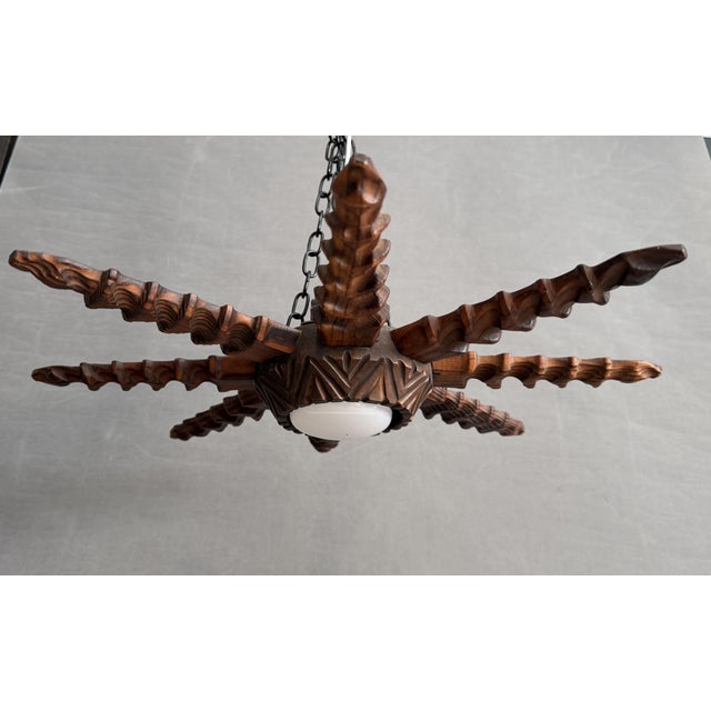 Vintage Spanish Colonial Starburst Ceiling Lamp, 1940s For Sale - Image 6 of 10