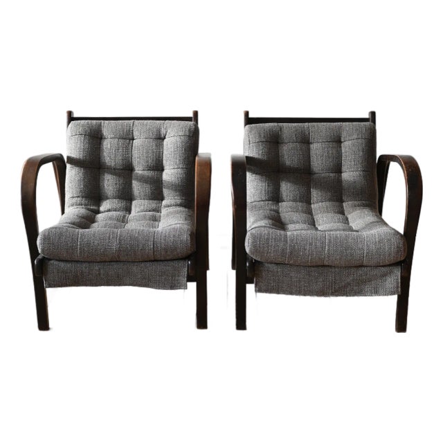 1940's Karel Koželka & Antonín Kropáček Armchairs, a Pair For Sale