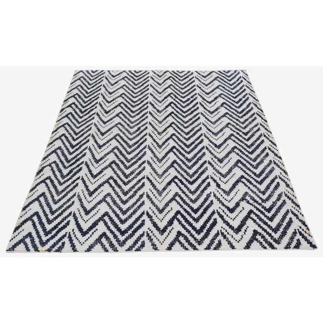 Modern hand knotted rug with natural colors, soft texture and fine weave.