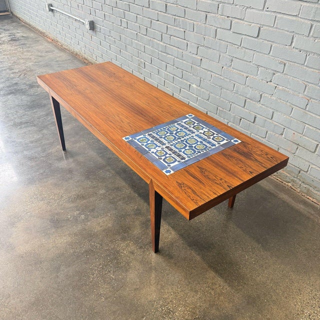 Mid-Century Modern 1950s Rosewood Coffee Table/Bench With Tile Inlay by Severin Hansen For Sale - Image 3 of 11