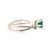 Art Deco Emerald & Diamond Crossover Cocktail Ring in 18k White Gold Size 6.5 For Sale - Image 9 of 16