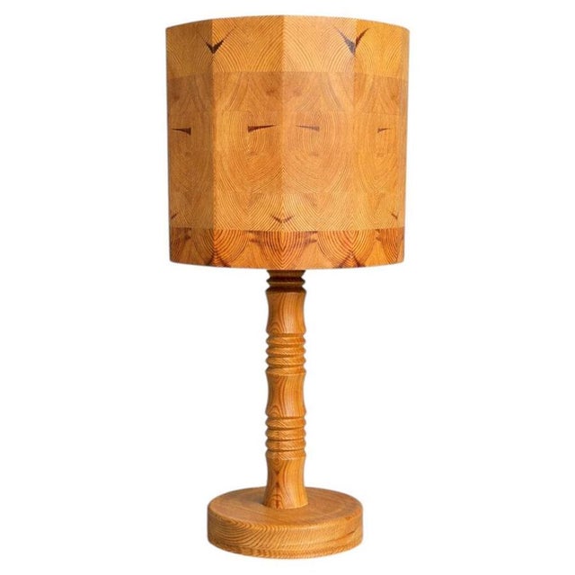 Mid-Century Modern Swedish Pine Table Lamp, 1960s For Sale - Image 9 of 9