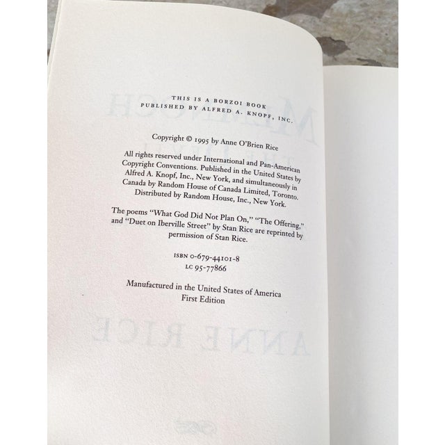 Anne Rice, "Memnoch the Devil", First Edition, 1995 For Sale In San Francisco - Image 6 of 7