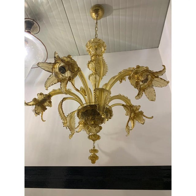 Murano Glass Chandelier with Floral and Leaf Accents by Simoeng For Sale - Image 13 of 14