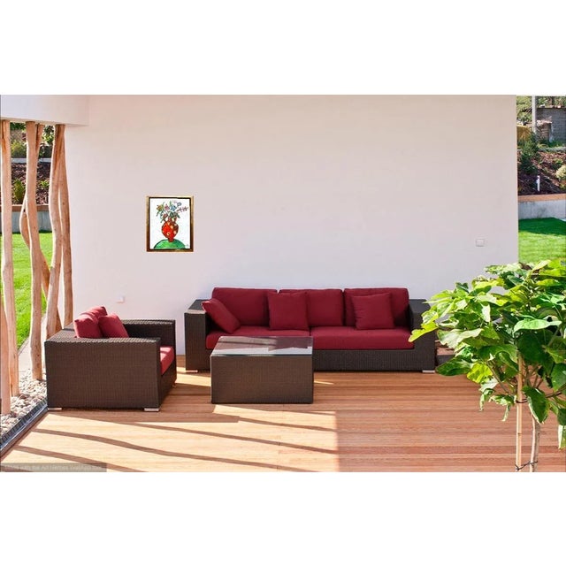 Martha Holden, "Red Vase" Oil Painting For Sale - Image 4 of 6