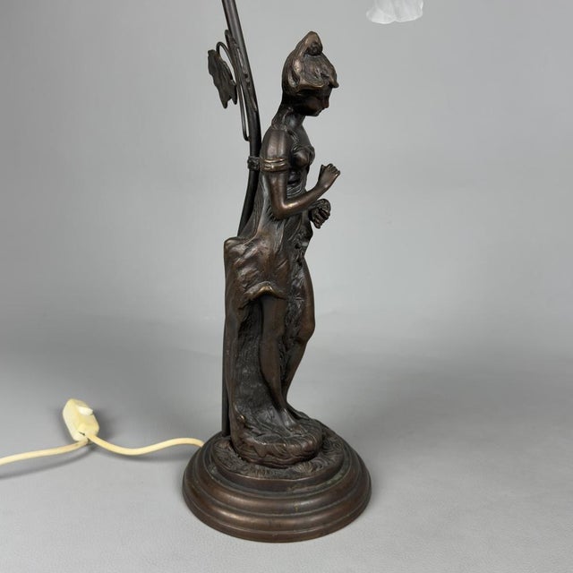 Brown Table Lamp in Bronze by Farlel Moreau Liberty, 1950 For Sale - Image 8 of 17