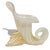 Mid-Century Modern Murano Seguso Vintage 1950s Gold Flecks Opalescent White Italian Art Glass Cornucopia Sculptural Vase For Sale - Image 3 of 7