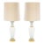 20th Century Hollywood Regency Opaline Glass and Gold-Banded Table Lamps, Pair For Sale