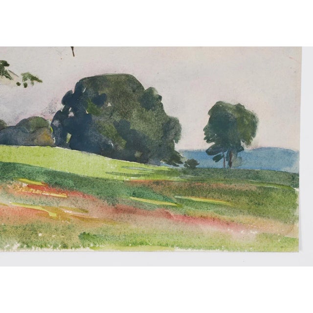 American Antique 1922 Van Cortland Park New York Watercolor Painting by Egbert Cadmus For Sale - Image 3 of 5