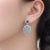 Chalcedony, Sapphire and Diamond Platinum Drop Earrings - Fei Liu, Pair For Sale - Image 6 of 6