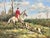 Vintage Fox Hunt Oil Painting Signed Luici in Ornate Carved Frame For Sale In West Palm - Image 6 of 8