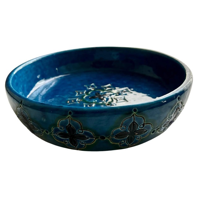 Blue Italian Ceramic Dish in the Style of Bitossi Raymor For Sale - Image 10 of 10