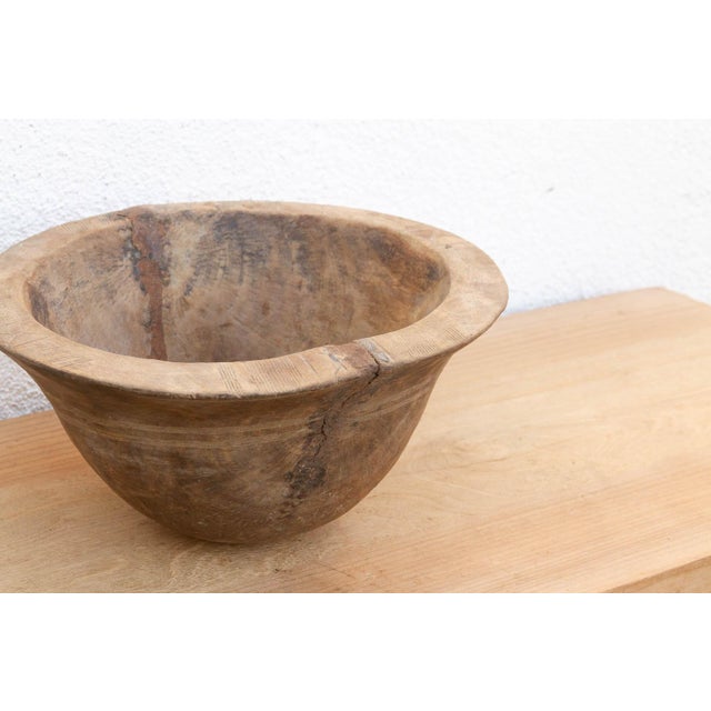 African Wabi Sabi African Wood Bowl For Sale - Image 3 of 11