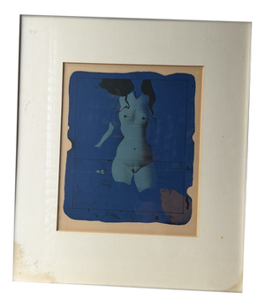 Paul Wunderlich, Torso sur une pierre bleue, Nude, Original Lithograph, 1972, Framed