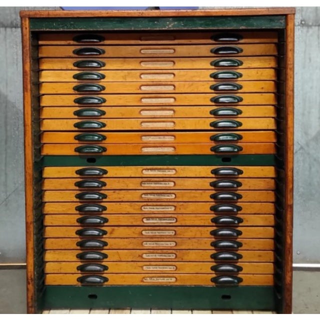 Brown Vintage Industrial Printers Cabinet For Sale - Image 8 of 8