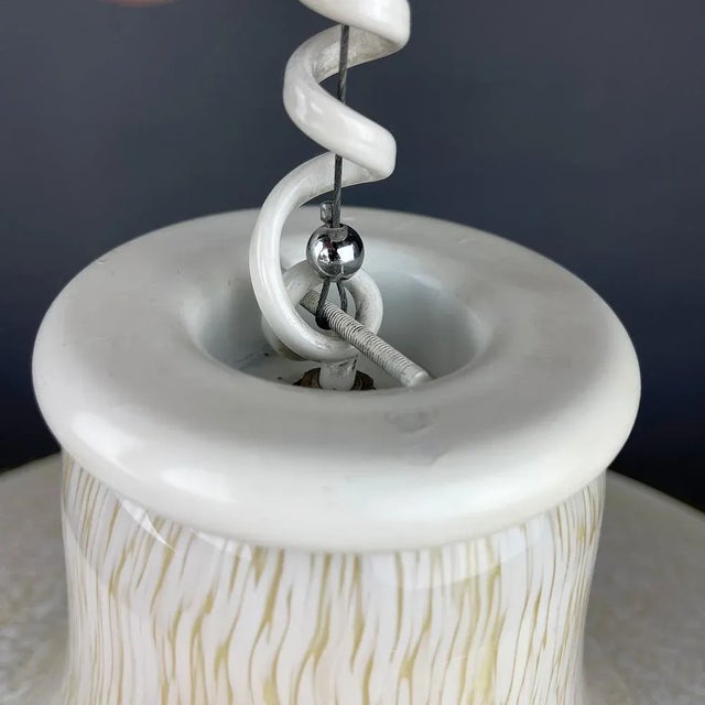 Mid-Century Beige Murano Glass Pendant Lamp, Italy, 1970s For Sale - Image 7 of 13