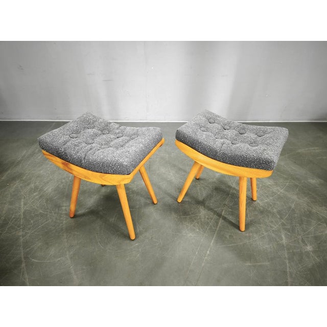 1960s Mid-Century Maple Stools, Former Czechoslovakia, 1960s, Set of 2 For Sale - Image 5 of 9